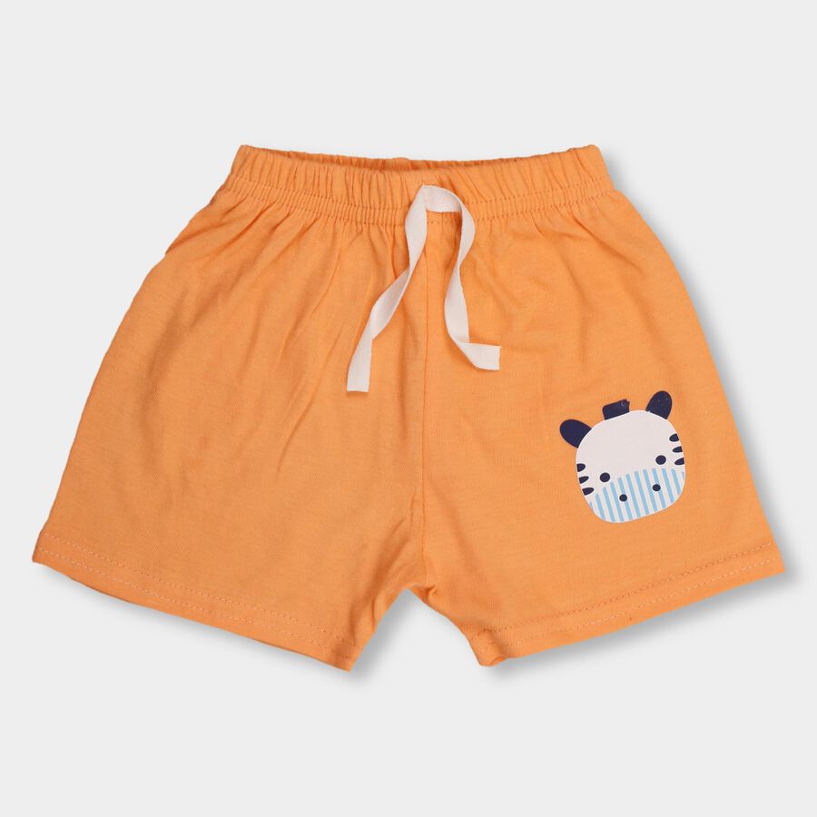 Infants' 100% Cotton Half Pant, Orange, large image number null