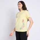 Ladies' 100% Cotton Round Neck T-Shirt , Yellow, small