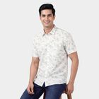 Men's Grey Cotton Casual Shirt, हल्का ग्रे, small