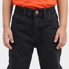 Boys Dark Grey Straight Fit Washed Jeans, गहरा ग्रे, small