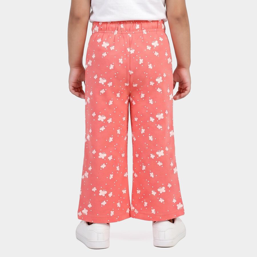 Girls' Coral Straight Fit Butterfly Printed Pyjama, मूँगा (कोरल), large