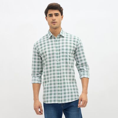 Men's Muted Olive Green Cotton Classic Casual Shirt