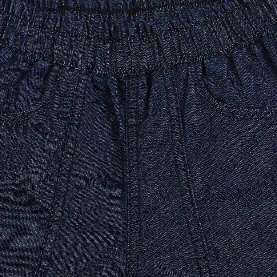 Girls' Navy Blue Regular Fit Pull-On Jeans, गहरा नीला, large