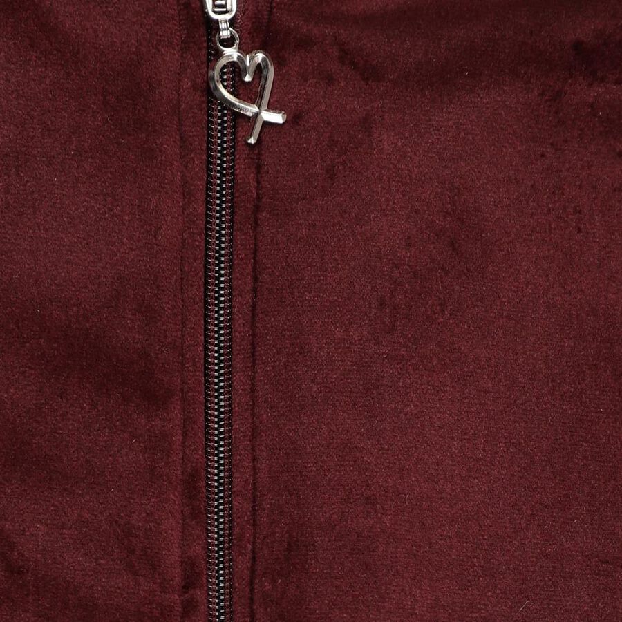 Girls' Deep Maroon Baseball Casual Jacket, Wine, large image number null