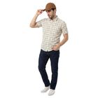 Men's Olive Green Cotton Casual Shirt, ओलिव, small