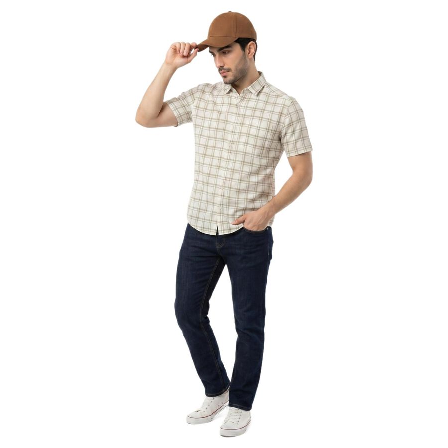 Men's Olive Green Cotton Casual Shirt, ओलिव, large