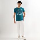 Men's Round Neck Half Sleeves T-Shirt , Teal Blue, small image number null