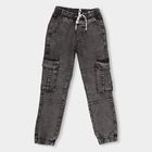 Boys' Cargo Jeans, गहरा ग्रे, small image number null