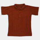Boys Brown Polo Neck Polo T-Shirt, भूरा, small