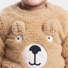 Infants' Beige Round Neck Bear Appliqu&eacute; Baba Suit, Beige, small