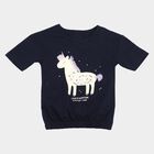 Girls' T-Shirt, Navy Blue, small