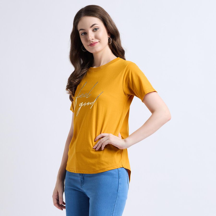 Ladies' Round Neck T-Shirt , Mustard, large image number null