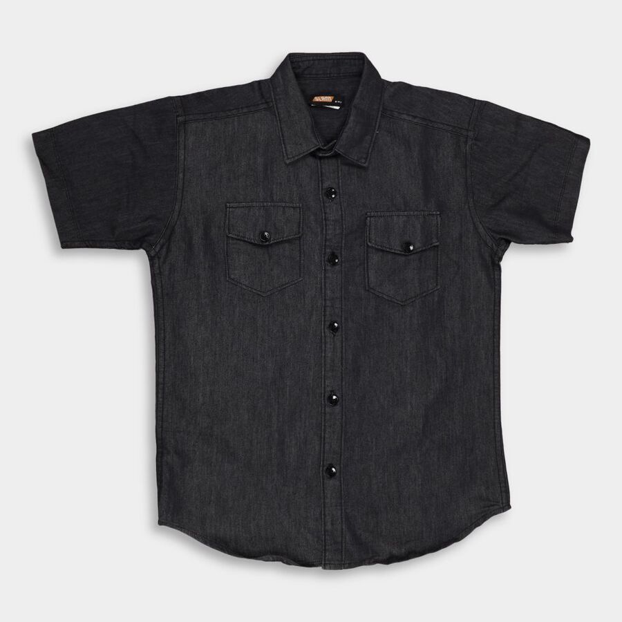 Boys' Casual Shirt, Black, large image number null