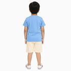 Boys' Blue Cotton Round Neck Embroidered Baba Suit, Mid Blue, small image number null