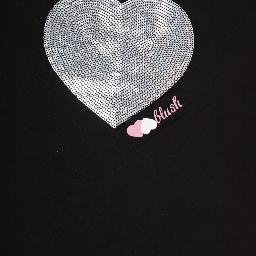 Girls' 100% Cotton T-Shirt , Black, large image number null