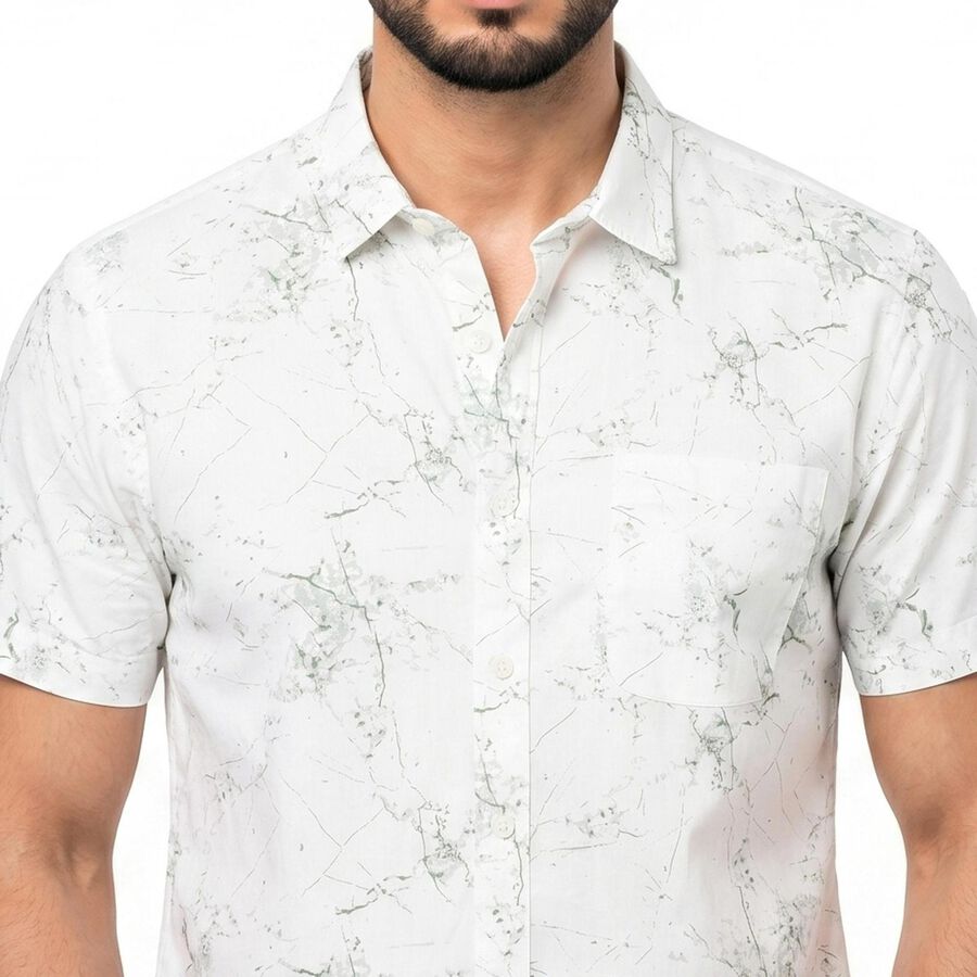 Men's Aqua Cotton Spread Collar Regular Fit Shirt, एक्वा, large