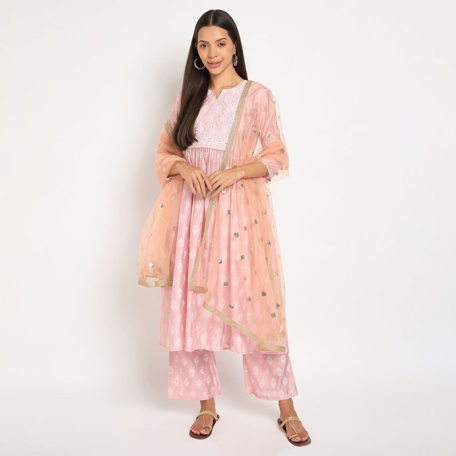 Ladies' Kurta, हल्का गुलाबी, large image number null