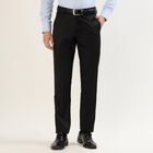 Men's Jet Black Slim Fit Formal Trousers, काला, small image number null