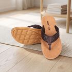 Men's Tan PU Thong Slip-On Sandals, Tan, small