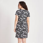 All Over Print Knee Length Nighty, काला, small image number null