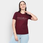 Ladies' Round Neck T-Shirt , Wine, small