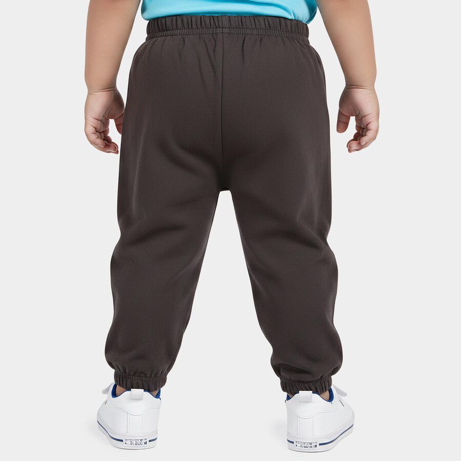 Infants' Dark Grey Jogger Fit Cartoon Printed Cotton Pyjama, Dark Grey, large
