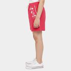 Girls' Fuchsia Regular Fit Solid Shorts, रानी (फ्यूशिया), small