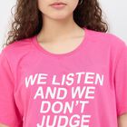 Ladies' Round Neck T-Shirt, रानी (फ्यूशिया), small