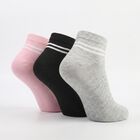 Women's Assorted Regular Fit Striped Pack of 3 Socks, Assorted, small