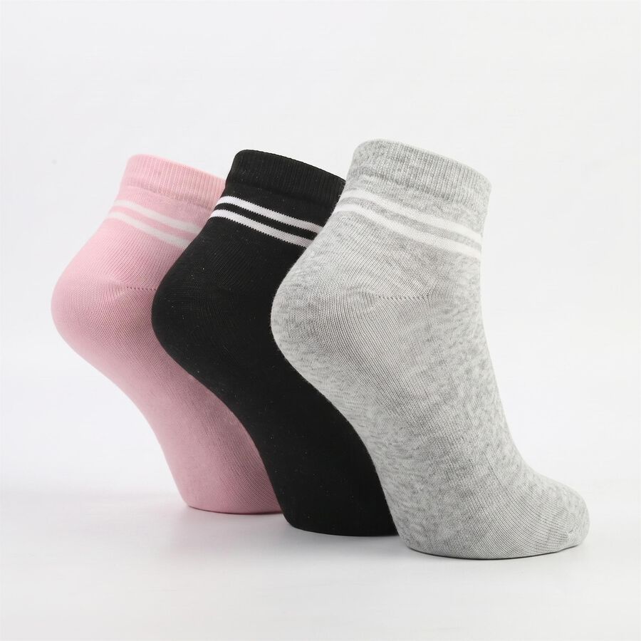 Women's Assorted Regular Fit Striped Pack of 3 Socks, Assorted, large