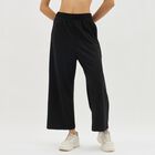 Women's Jet Black Relaxed Fit Side-Striped Track Pants, Brown, small image number null