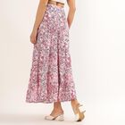 Women's Pink Regular-Fit Pleated Maxi Skirt, गुलाबी, small