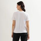 Women's Bright Snow White Cotton Round Neck T-Shirt, White, small image number null