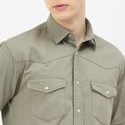 Men's Muted Sage Green Cotton Spread Collar Casual Shirt, Light Green, small