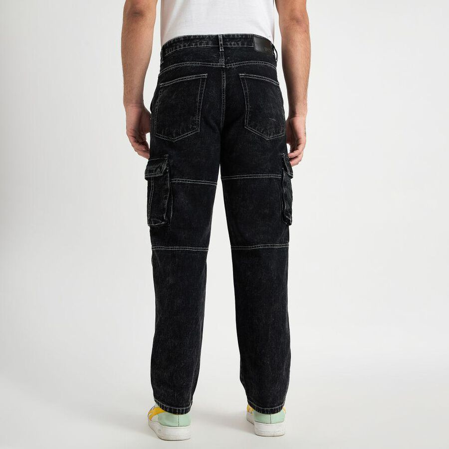 Men's 100% Cotton Skinny Jeans , Black, large image number null
