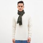 Men's Muted Forest Green Acrylic Checkered Muffler, Olive, small image number null