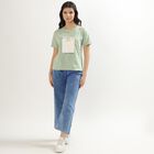 Women's Mint Green Cotton Round Neck T-Shirt, Light Green, small image number null