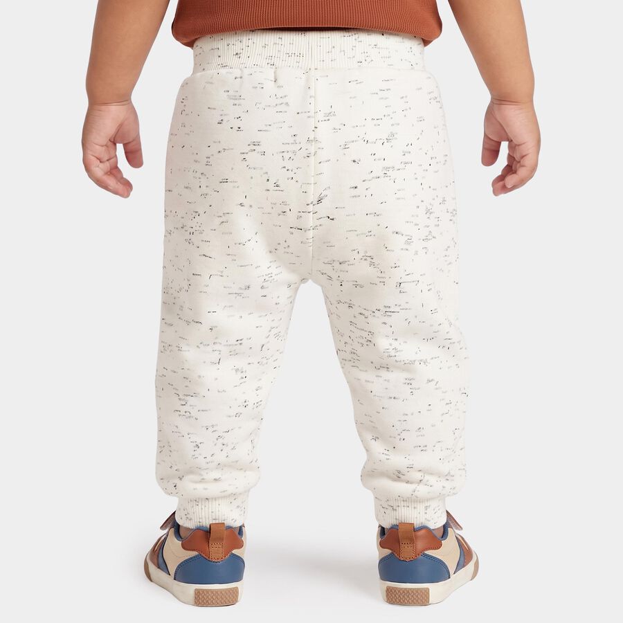 Infants' Melange Light Grey Jogger Fit Printed Pyjama, मिश्रित हल्का ग्रे, large
