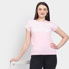 Ladies' Round Neck T-Shirt, Pink, small