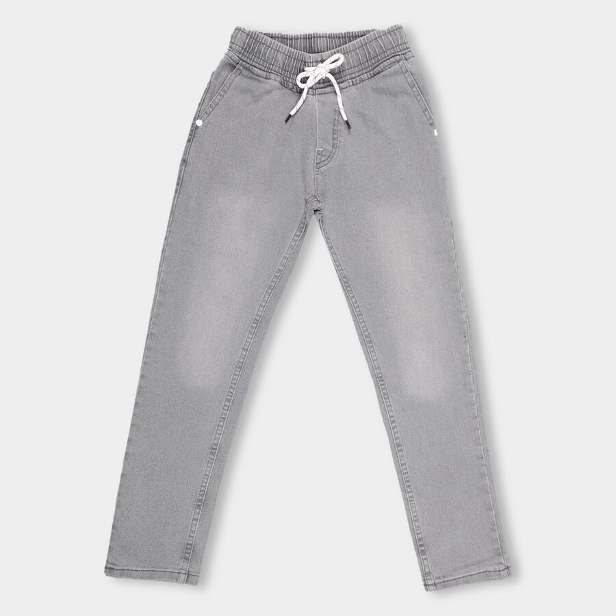 Boys' Light Grey Regular Fit Basic Jeans, Charcoal, large image number null