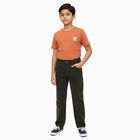 Boys' Deep Olive Relaxed Fit Elastic Waist Jeans, ओलिव, small image number null