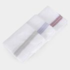 Men's White Striped Pack of 3 Handkerchief, White, small