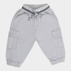 Infants Cotton Solid Trousers, Light Grey, small image number null