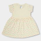 Infant Girls' 100% Cotton Frock, पीला, small