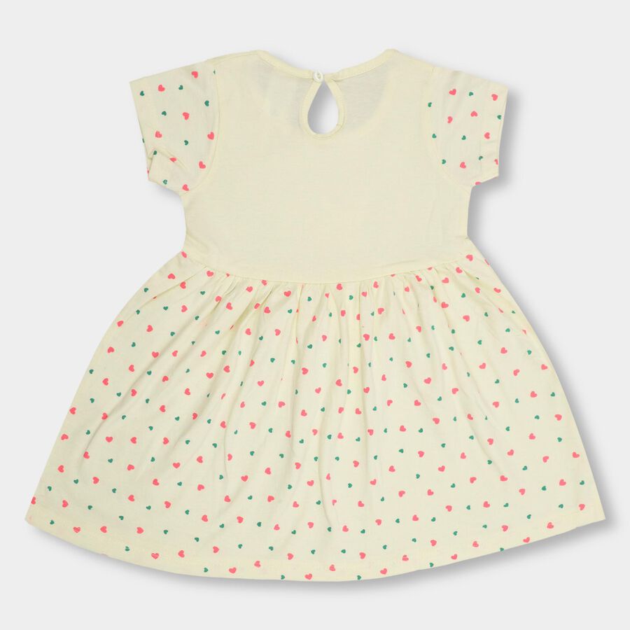 Infant Girls' 100% Cotton Frock, पीला, large