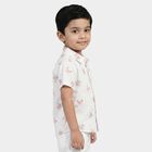 Boys White Cotton Collar Regular Fit Shirt, White, small