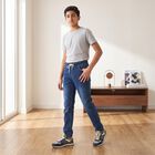 Boys' Blue Straight Fit Drawstring Waist Jeans, Light Blue, small