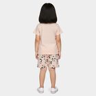 Girls Light Pink Crew Neck Short Set Upper and Bottom Set, हल्का गुलाबी, small