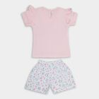 Infants' 100% Cotton Short Set, हल्का गुलाबी, small