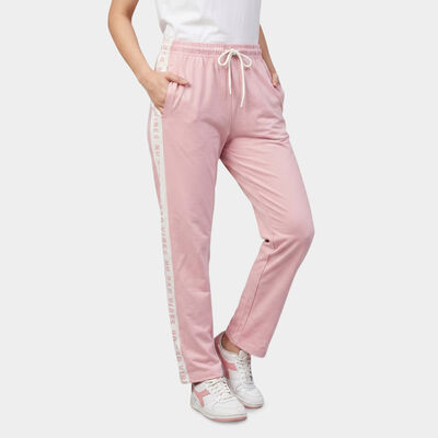 Women's Lilac Straight Fit Side-Tape Track Pants